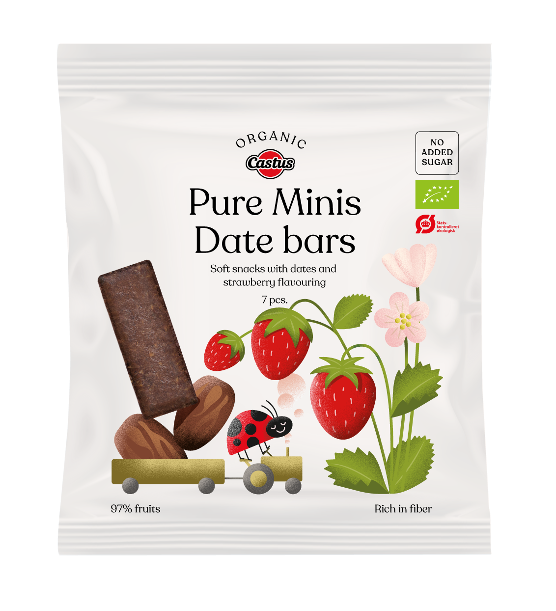 Castus Pure Minis Date Bars med smag af Jordbær.
